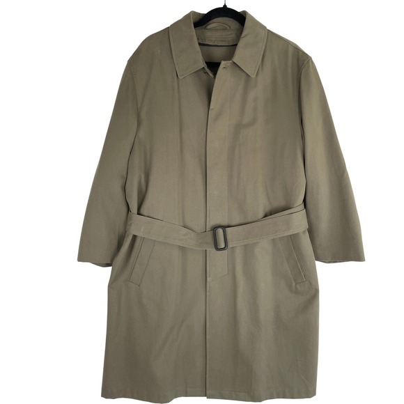 Calvin Klein Mens Beige Trench Coat Removable Wool Liner Belted Thermolite 42S - Picture 1 of 10